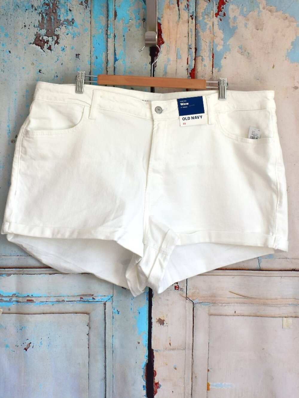 Women's Old Navy Shorts High Rise WOW 3 Inseam Stretch SIZE 22 White NEW